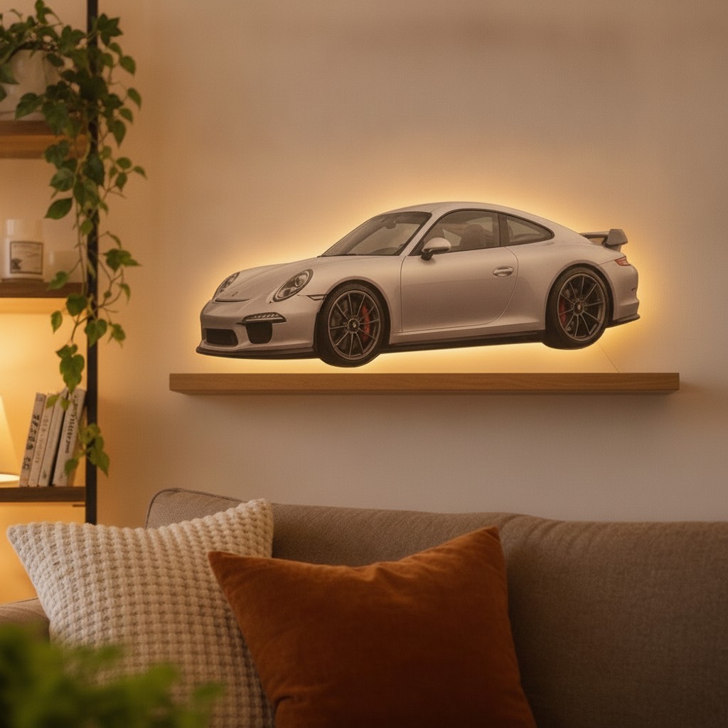 Auto-Liebhaber-Lampe (Kontur-Cut) - Mockup