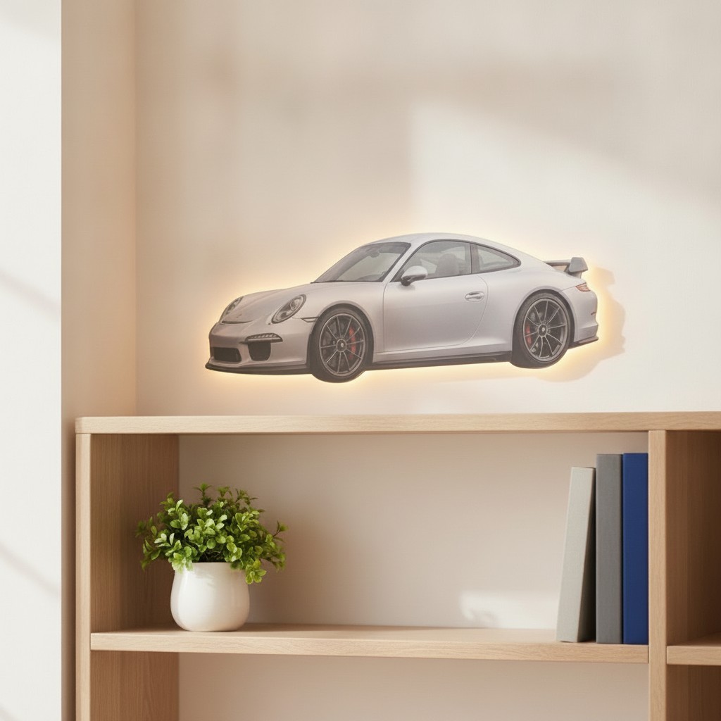 Auto-Liebhaber-Lampe (Kontur-Cut) - Mockup