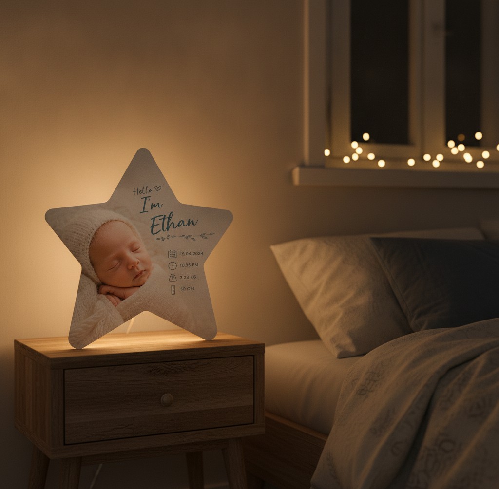 Baby- & Geburts-Lampe (Stern) - Mockup