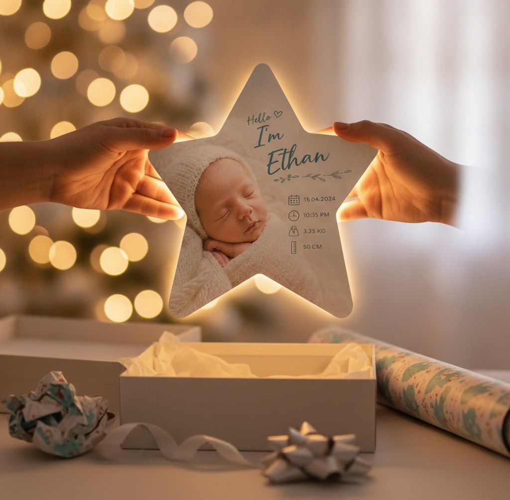 Baby- & Geburts-Lampe (Stern) - Mockup