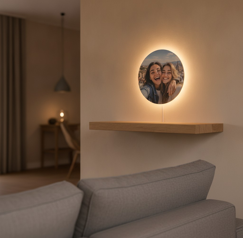 Beste-Freundinnen-Lampe (Rund) - Mockup