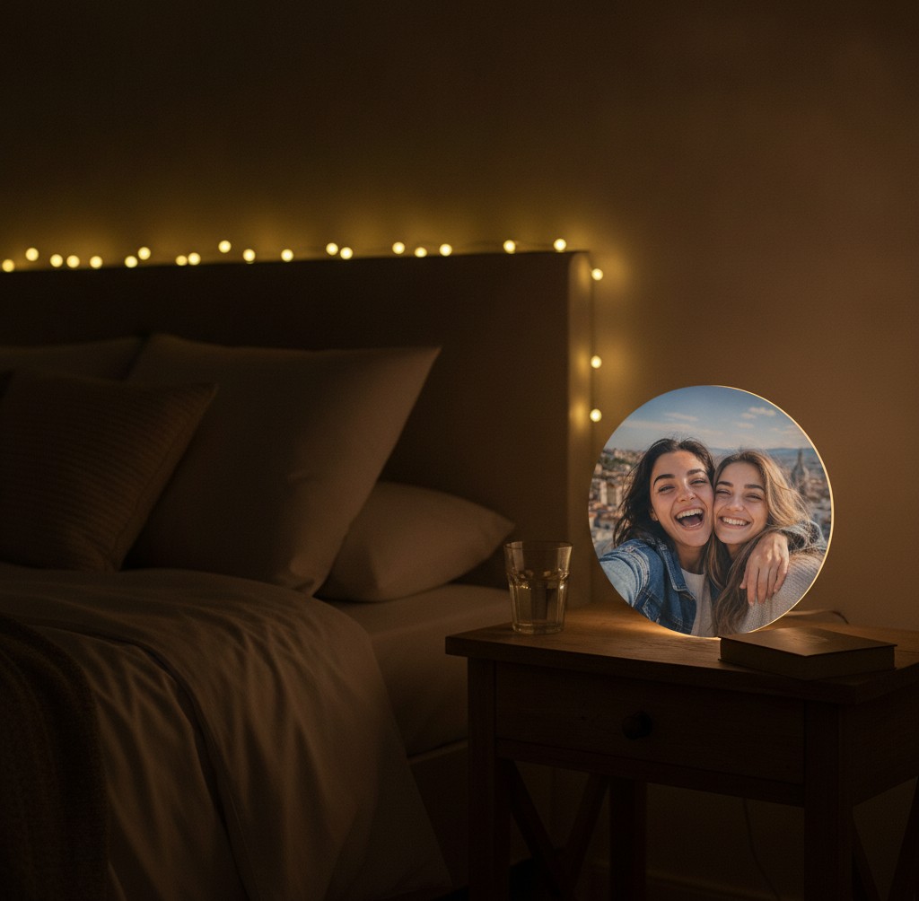 Beste-Freundinnen-Lampe (Rund) - Mockup