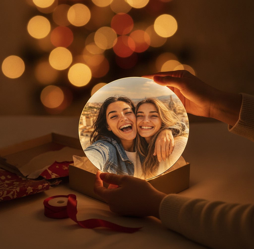 Beste-Freundinnen-Lampe (Rund) - Mockup