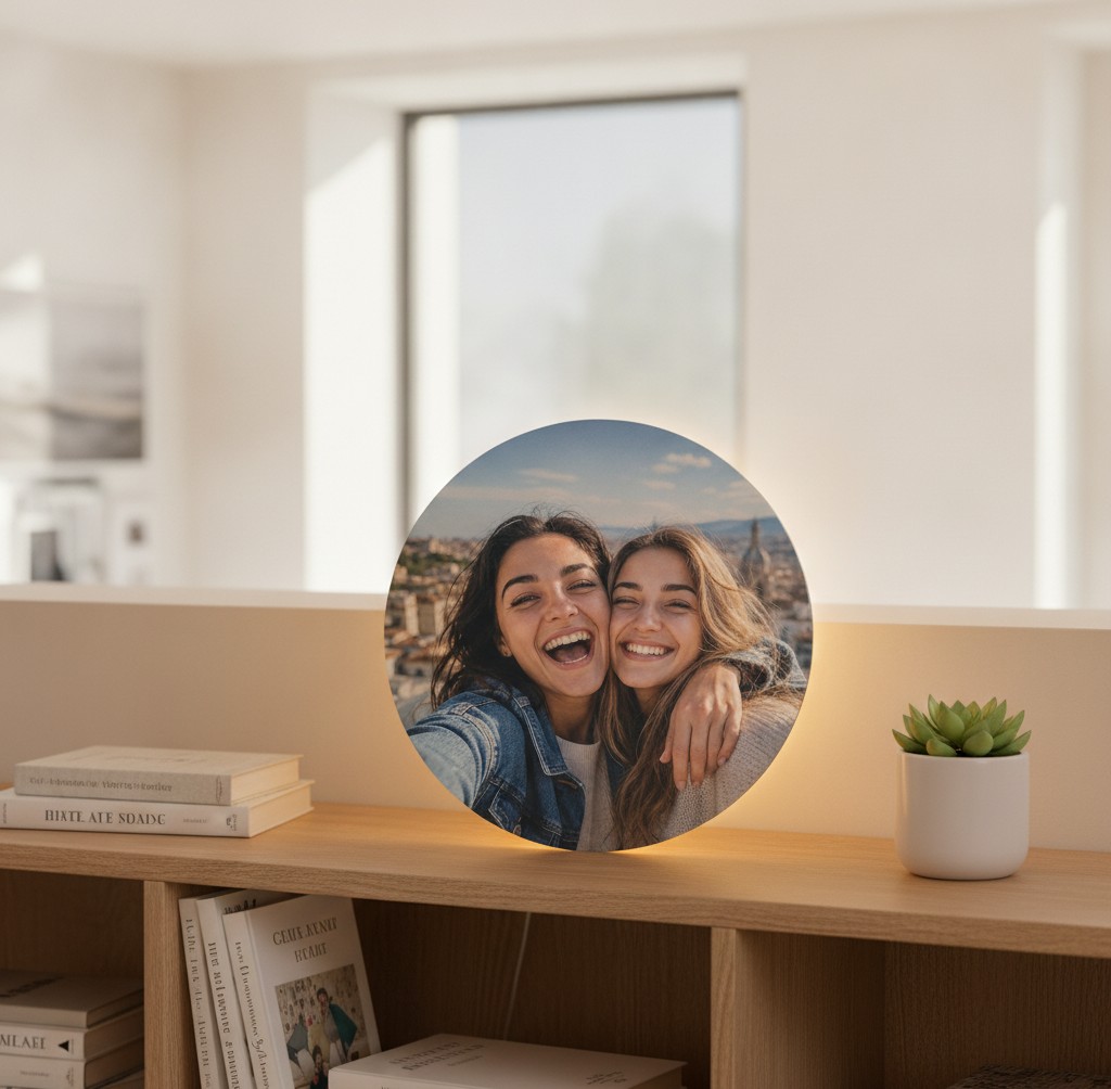 Beste-Freundinnen-Lampe (Rund) - Mockup