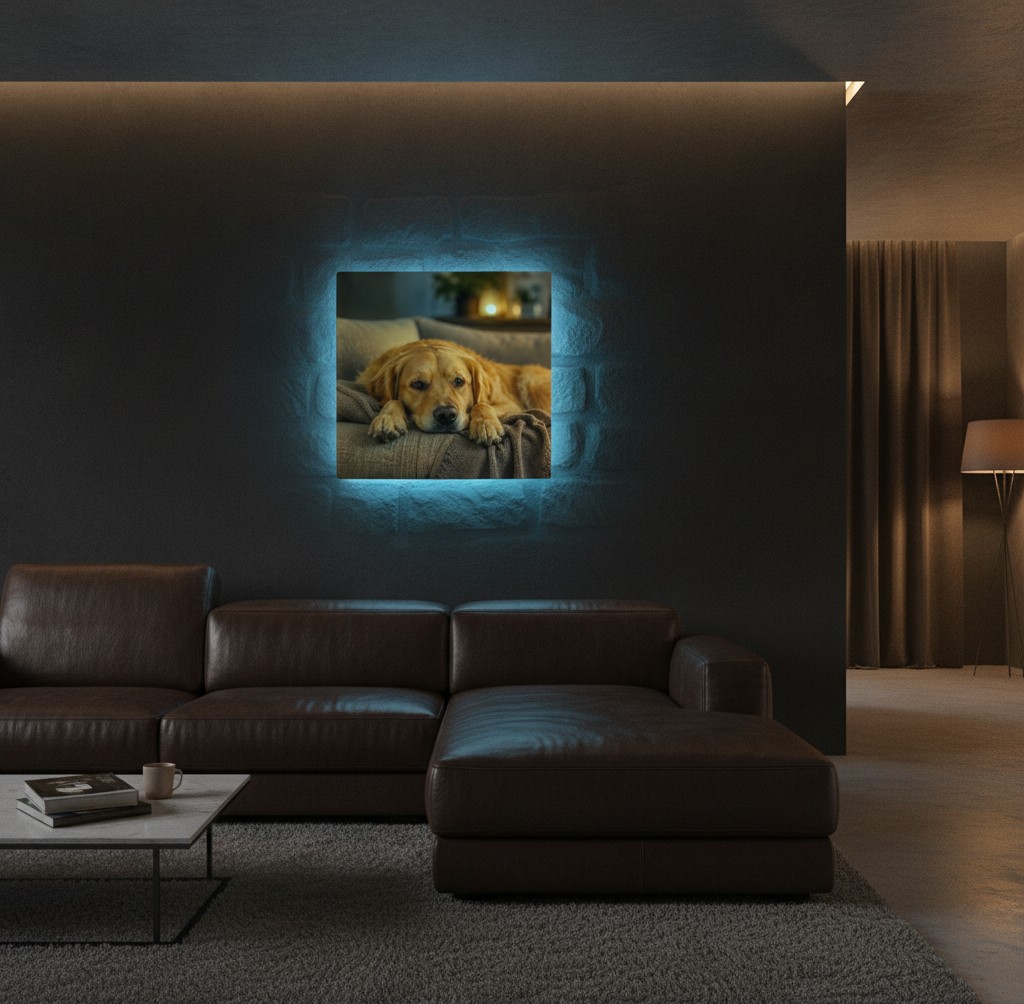 Familien-Foto-Lampe (Rechteck) - Mockup