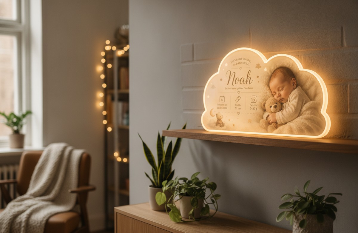 Geburts-Lampe (Wolke) - Mockup