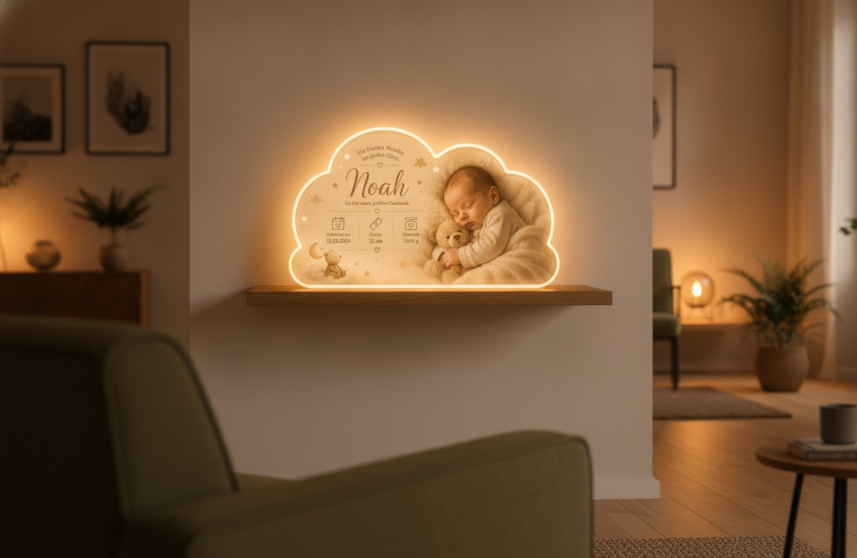 Geburts-Lampe (Wolke) - Mockup