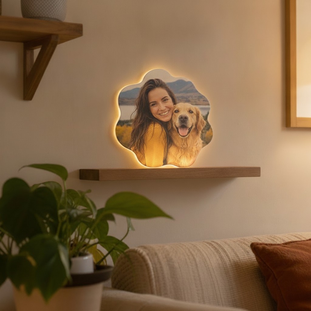Geschenk-Lampe „Überrasche jemanden" (Wunschform) - Mockup