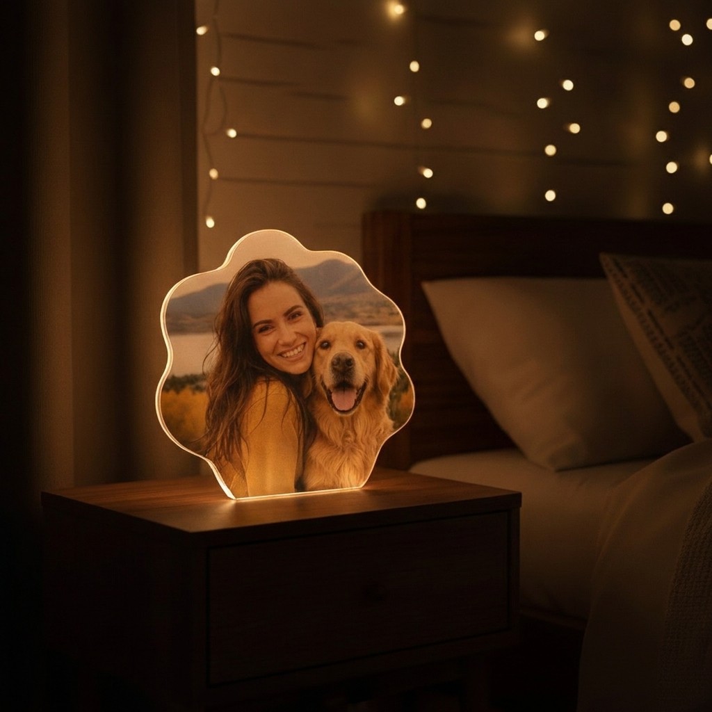 Geschenk-Lampe „Überrasche jemanden" (Wunschform) - Mockup