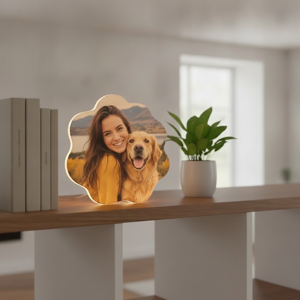 Geschenk-Lampe „Überrasche jemanden" (Wunschform) - Mockup