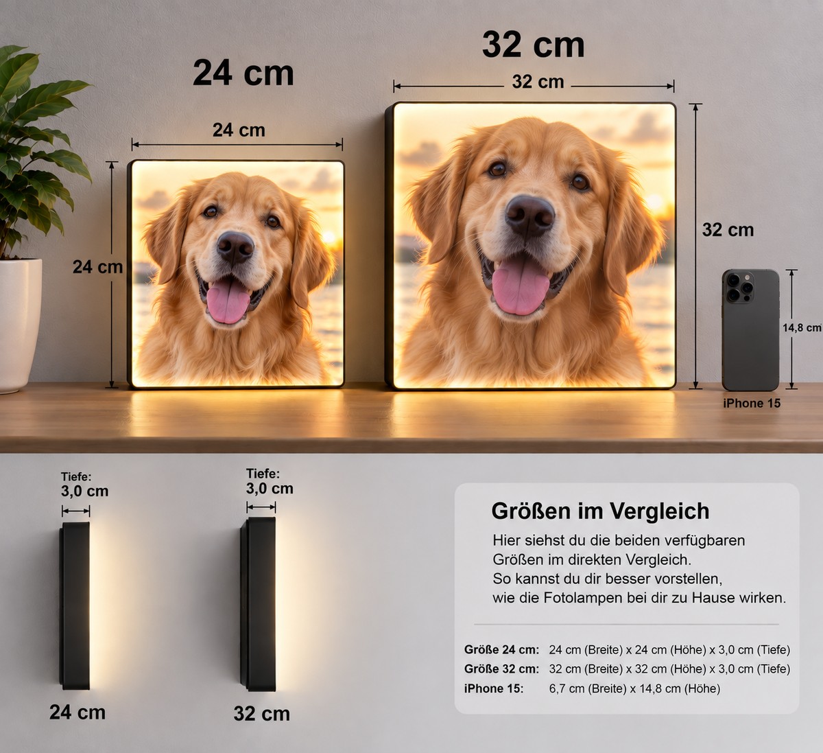 Größenvergleich – 24 cm vs. 32 cm