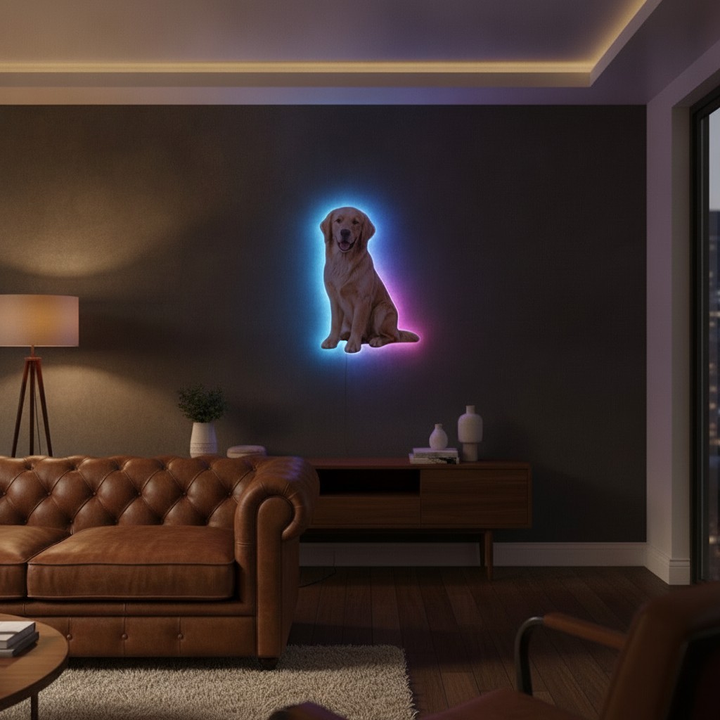 Haustier-Foto-Lampe (Kontur-Cut) - Mockup