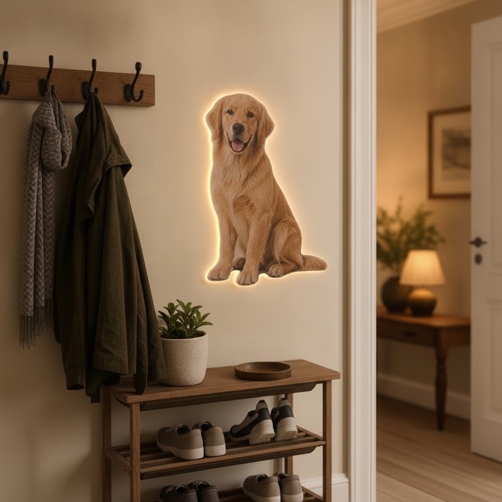 Haustier-Foto-Lampe (Kontur-Cut) - Mockup
