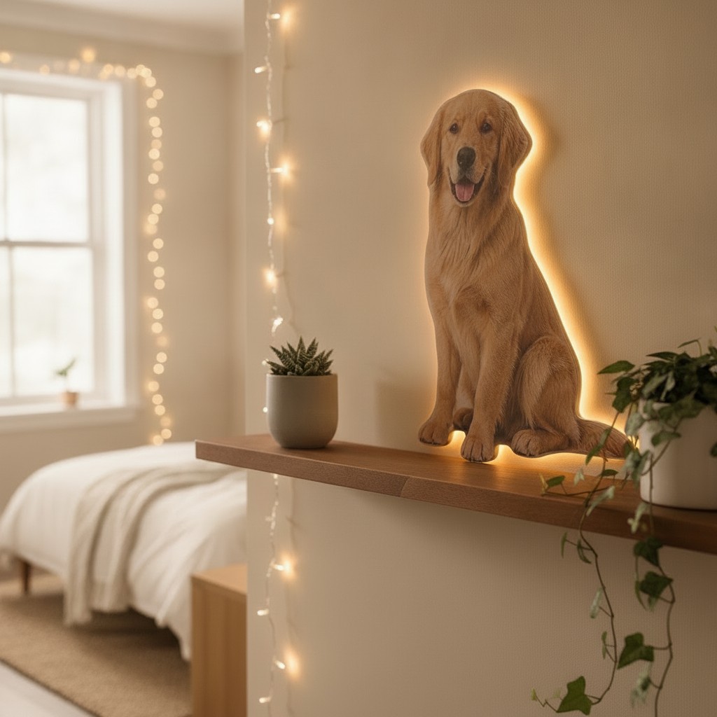Haustier-Foto-Lampe (Kontur-Cut) - Mockup
