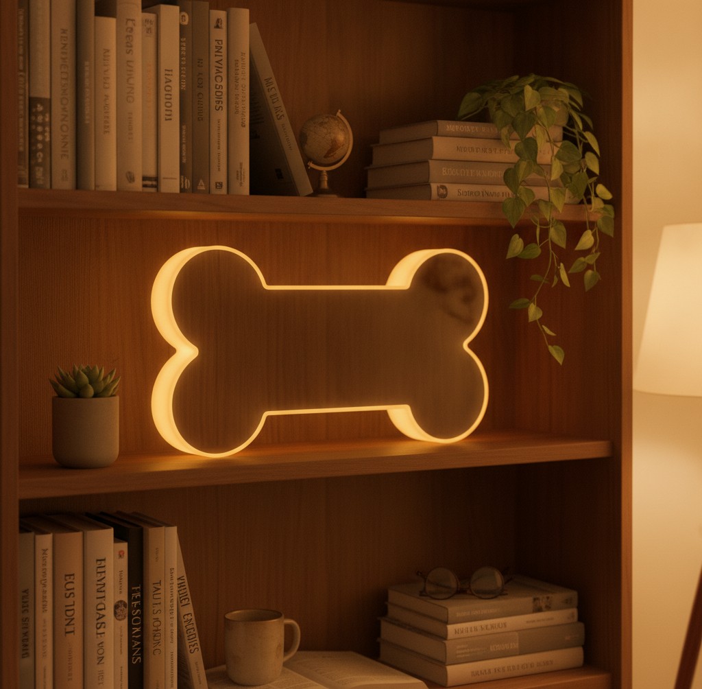 Hunde-Foto-Lampe (Knochen) - Mockup