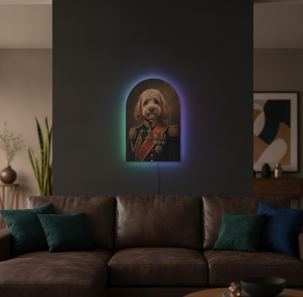 Hunde-Porträt Royal (Bogen) - Mockup