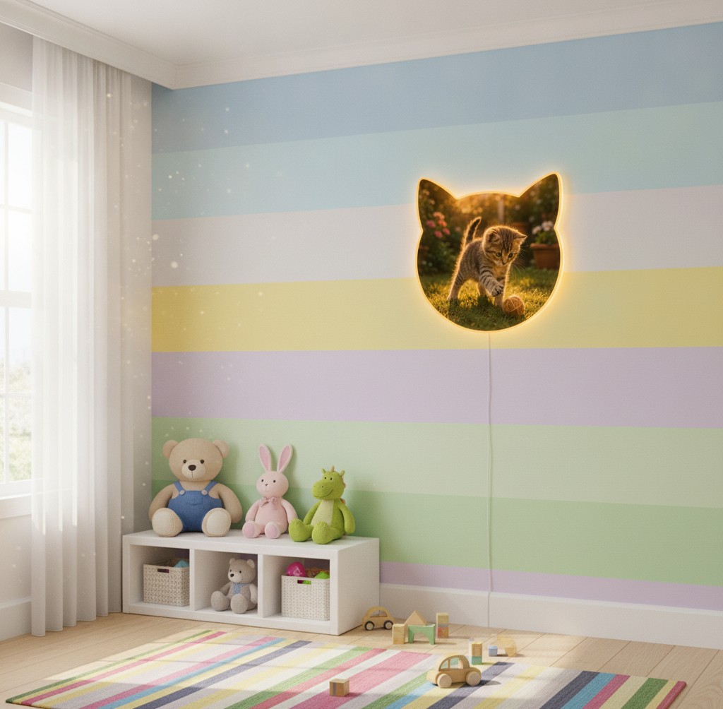 Katzen-Foto-Lampe (Katzenkopf) - Mockup