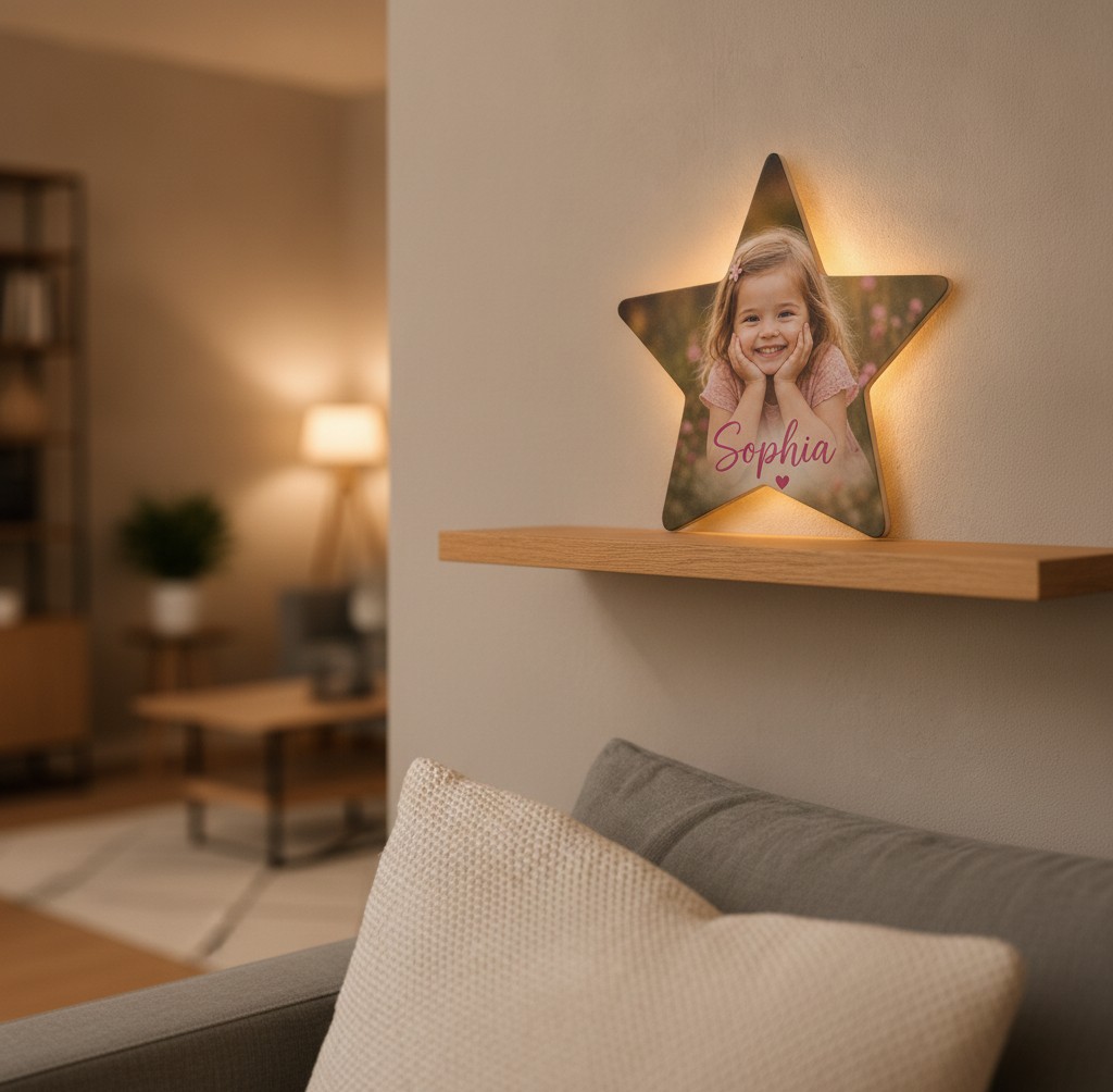 Kinderzimmer-Namens-Lampe (Stern)