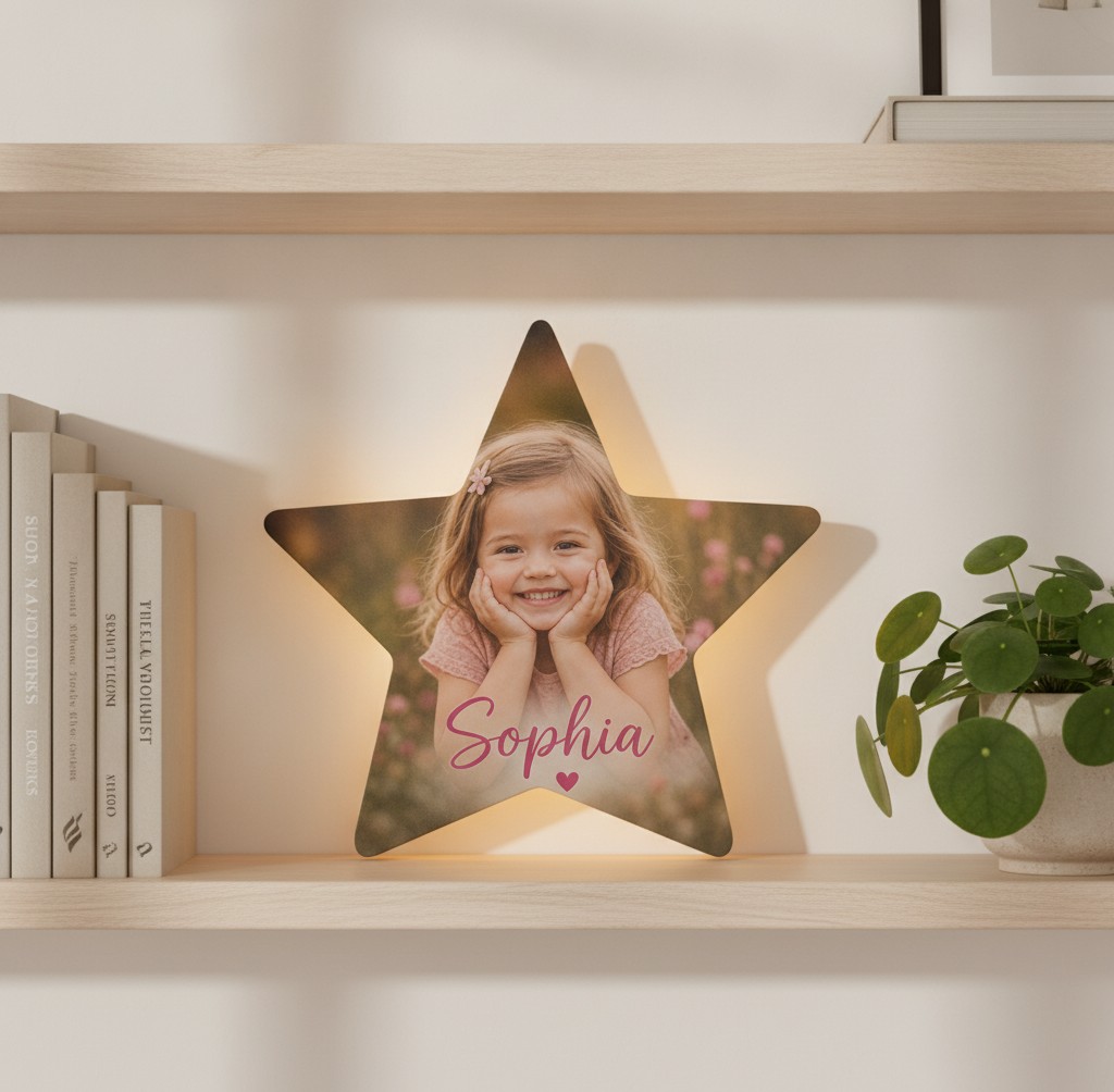 Kinderzimmer-Namens-Lampe (Stern) - Mockup