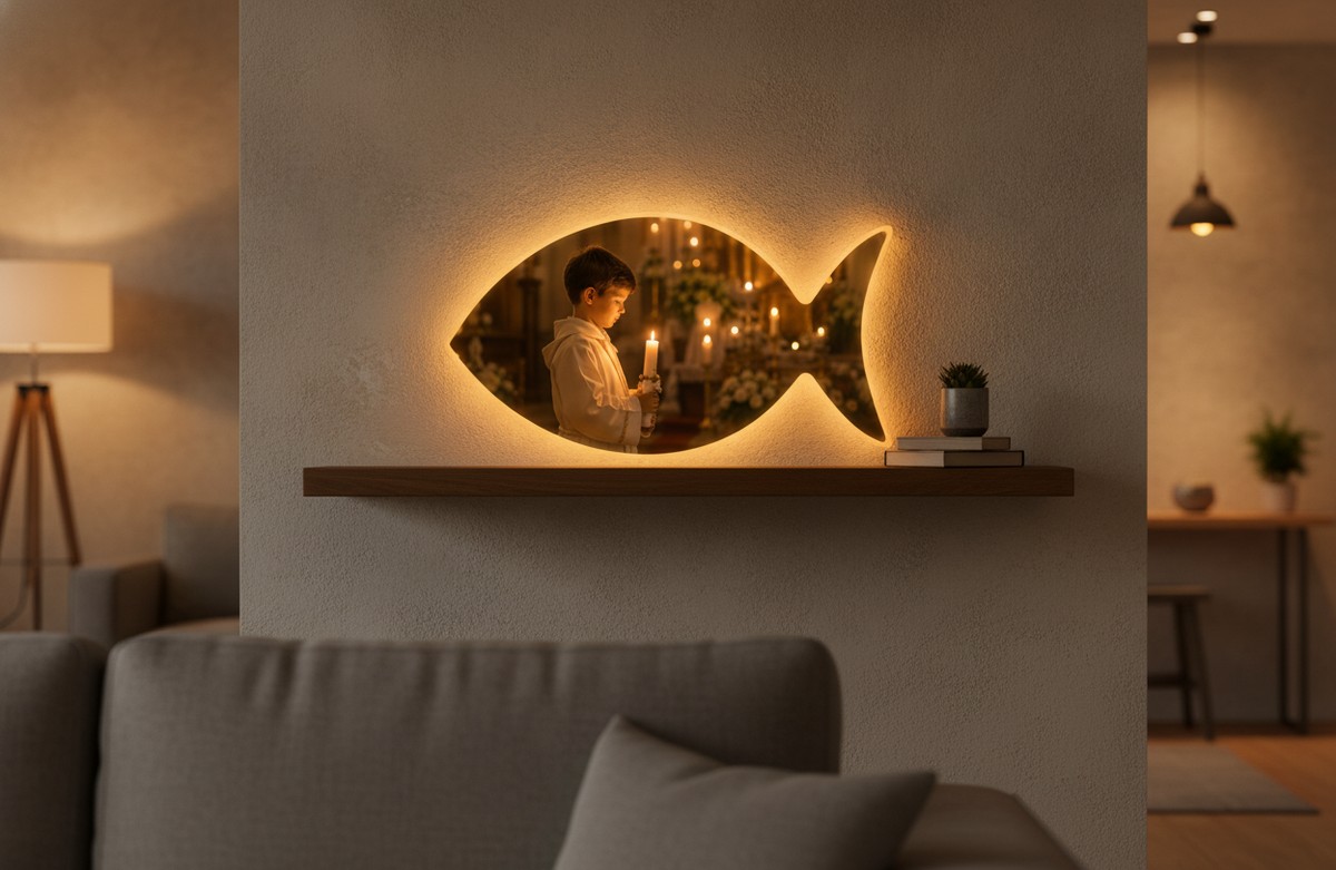 Kommunions- & Konfirmations-Lampe (Fisch) - Mockup