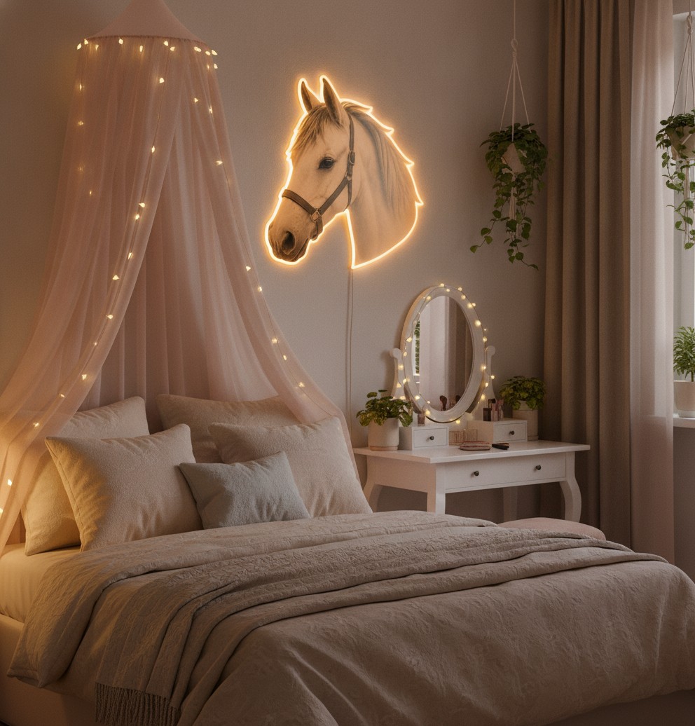 Pferde-Foto-Lampe (Kontur-Cut) - Mockup