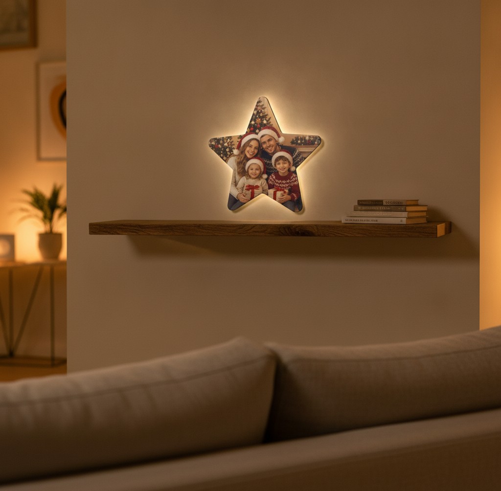 Weihnachts-Foto-Lampe (Stern) - Mockup