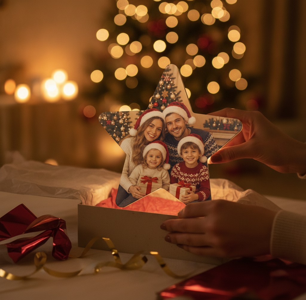 Weihnachts-Foto-Lampe (Stern) - Mockup